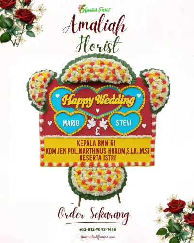 Karangan Papan Bunga Pernikahan di Sindulang Satu